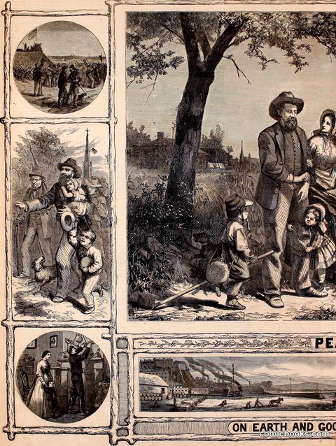 "Peace — Good Will Towards Men," Harper's Weekly, 1865