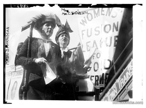Mrs. J.B. Harriman and Mrs. C.D. Gibson at Women's Fusion League Rally, c. 1913