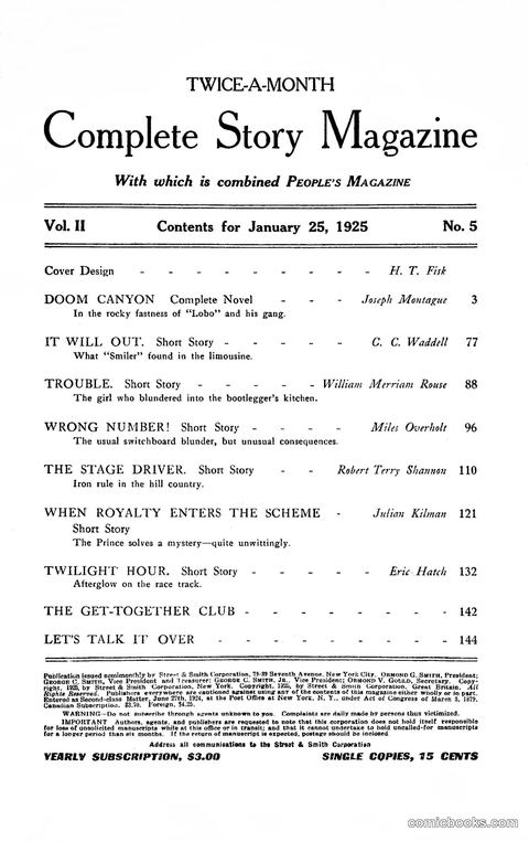Complete Story Magazine, Vol. 2, No. 5