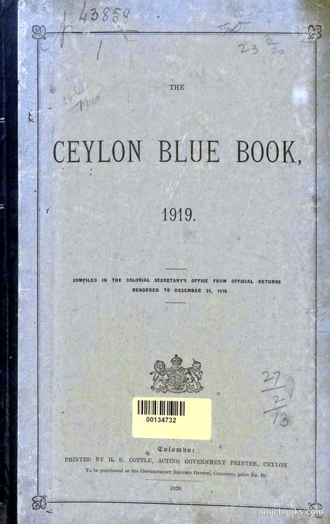 The Ceylon Blue Book, 1919