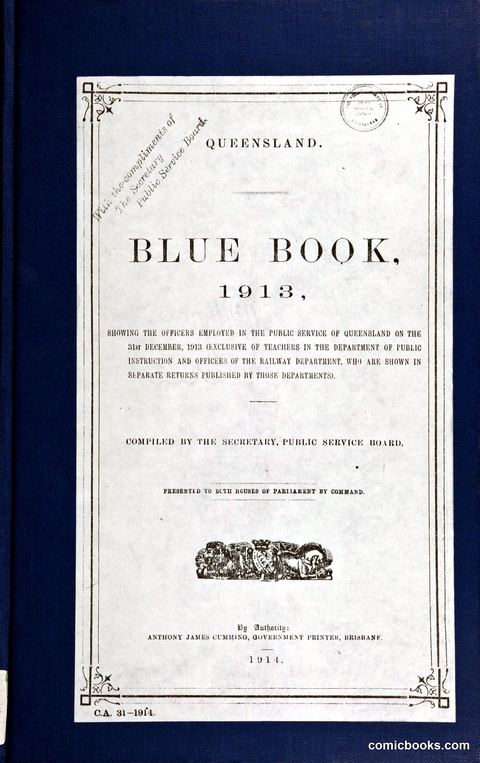 Queensland Blue Book, 1913