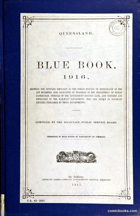 Queensland Blue Book, 1916