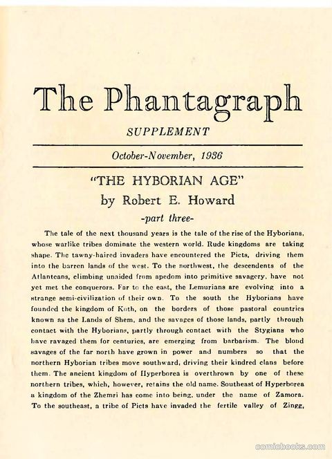 The Phantagraph Supplement