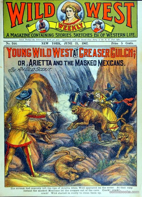 Young Wild West at Greaser Gulch, or, Arietta and the Masked Mexicans