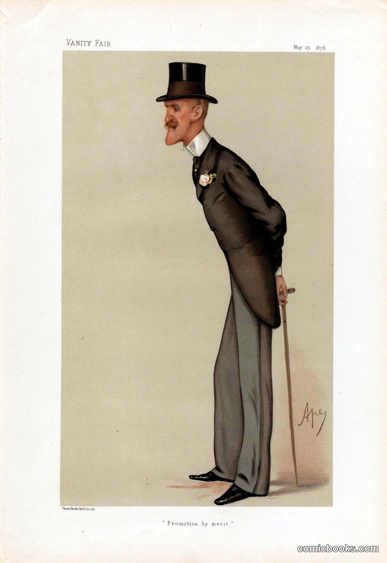 Carlo Pellegrini ('Ape'), 'Promotion by Merit' — Colonel the Hon. Frederick Arthur Wellesley