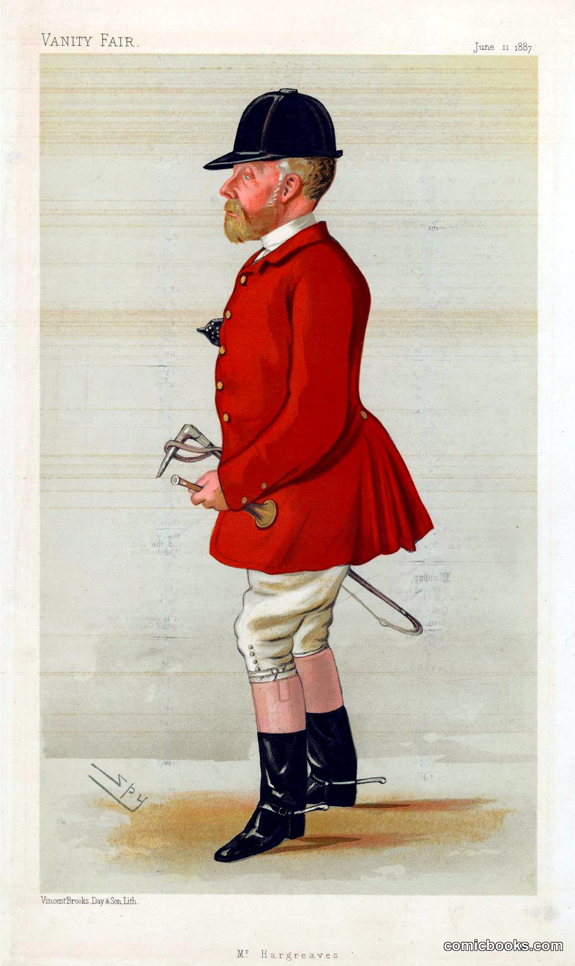 Leslie Ward ('Spy'), 'Mr. Hargreaves,' Vanity Fair, 11 June 1887