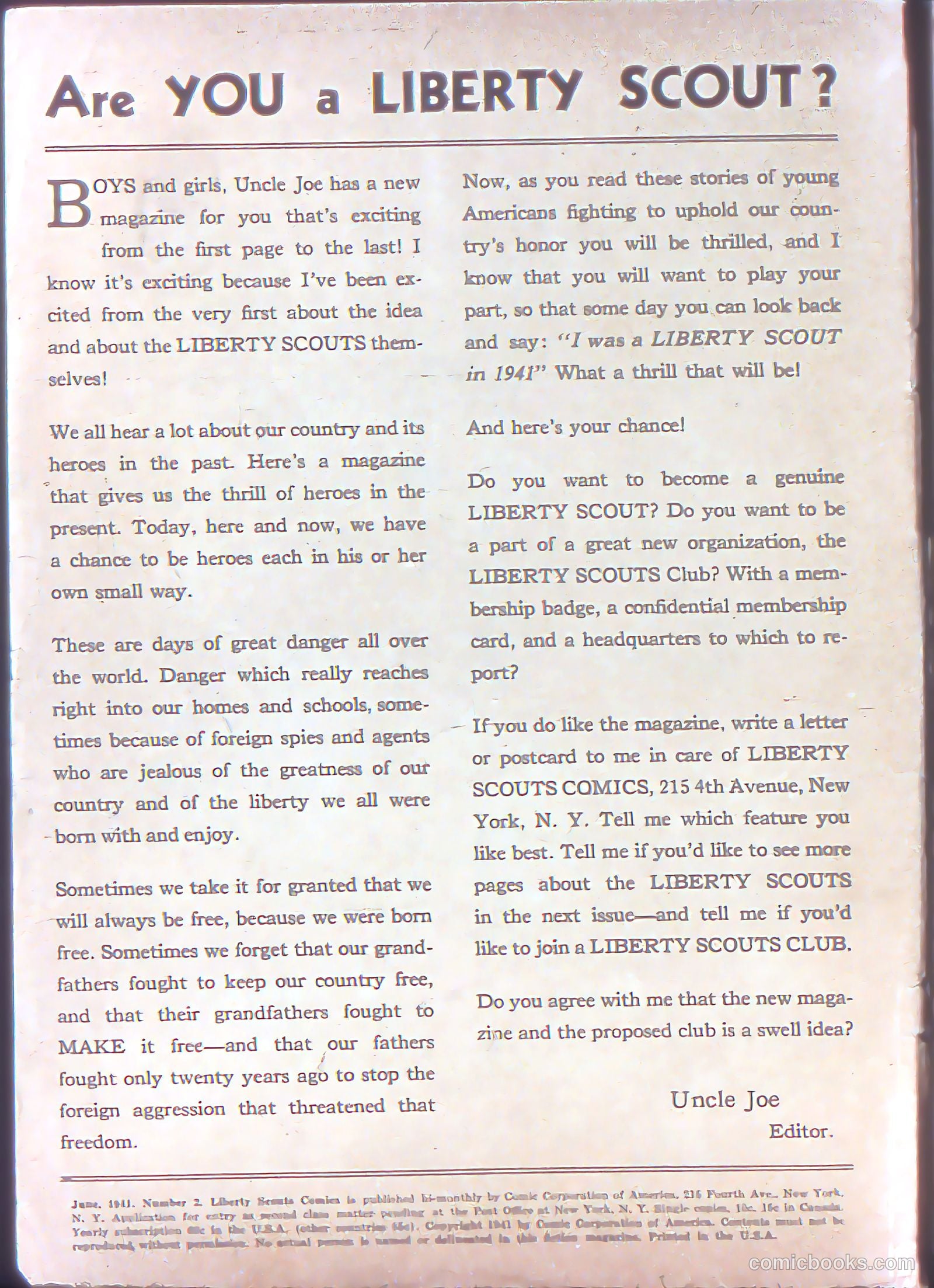 Liberty Scouts Comics #2 — page 3 of 69
