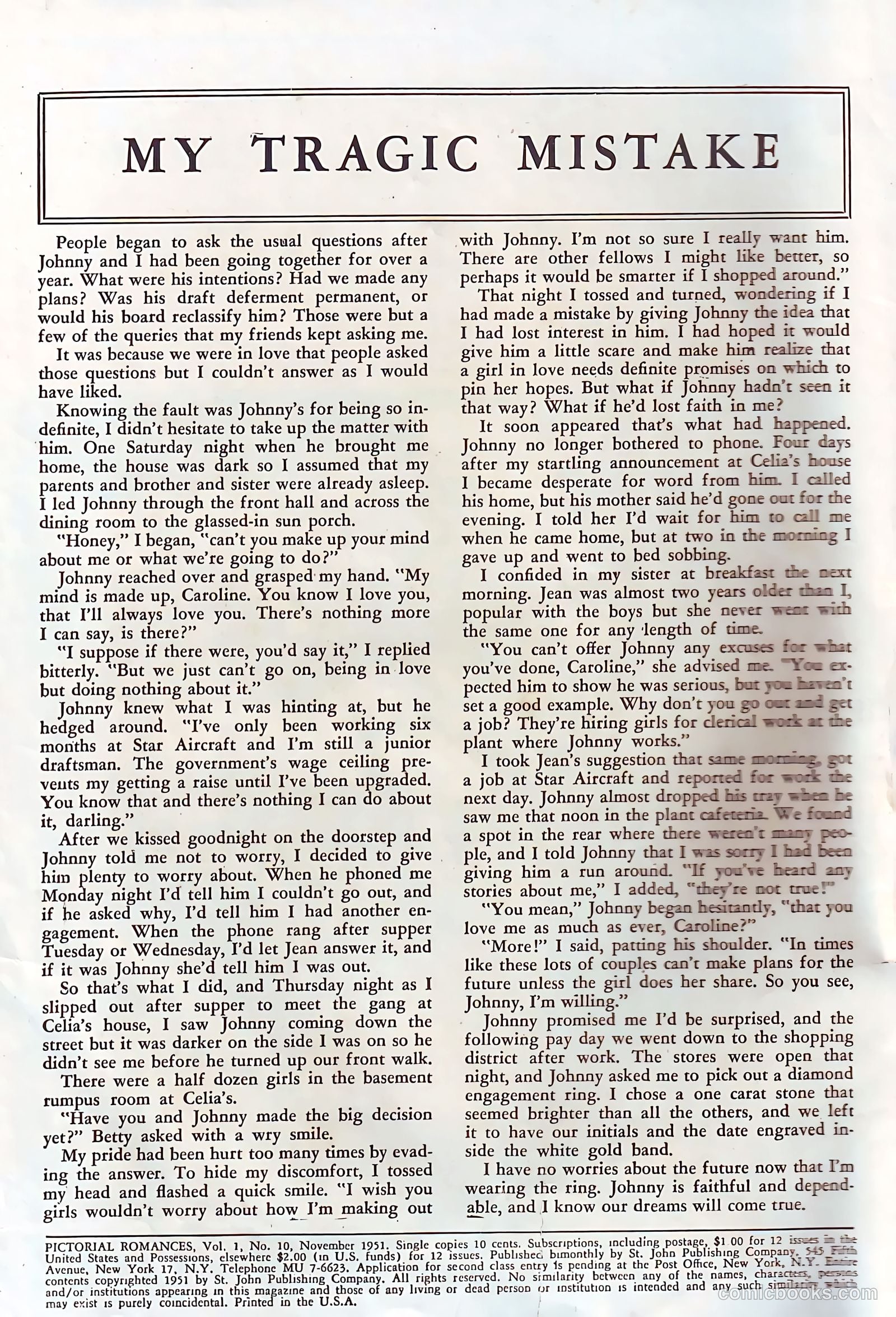 Pictorial Romances #10 — page 2 of 36