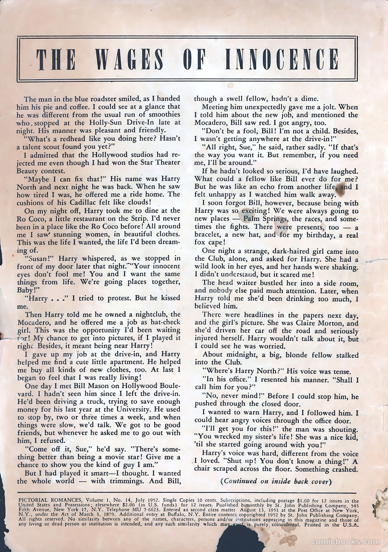 Pictorial Romances #14 — page 2 of 36