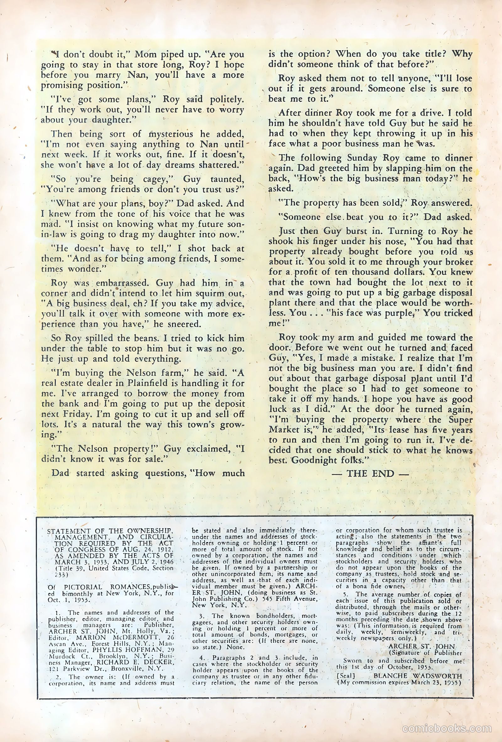 Pictorial Romances #24 — page 26 of 36
