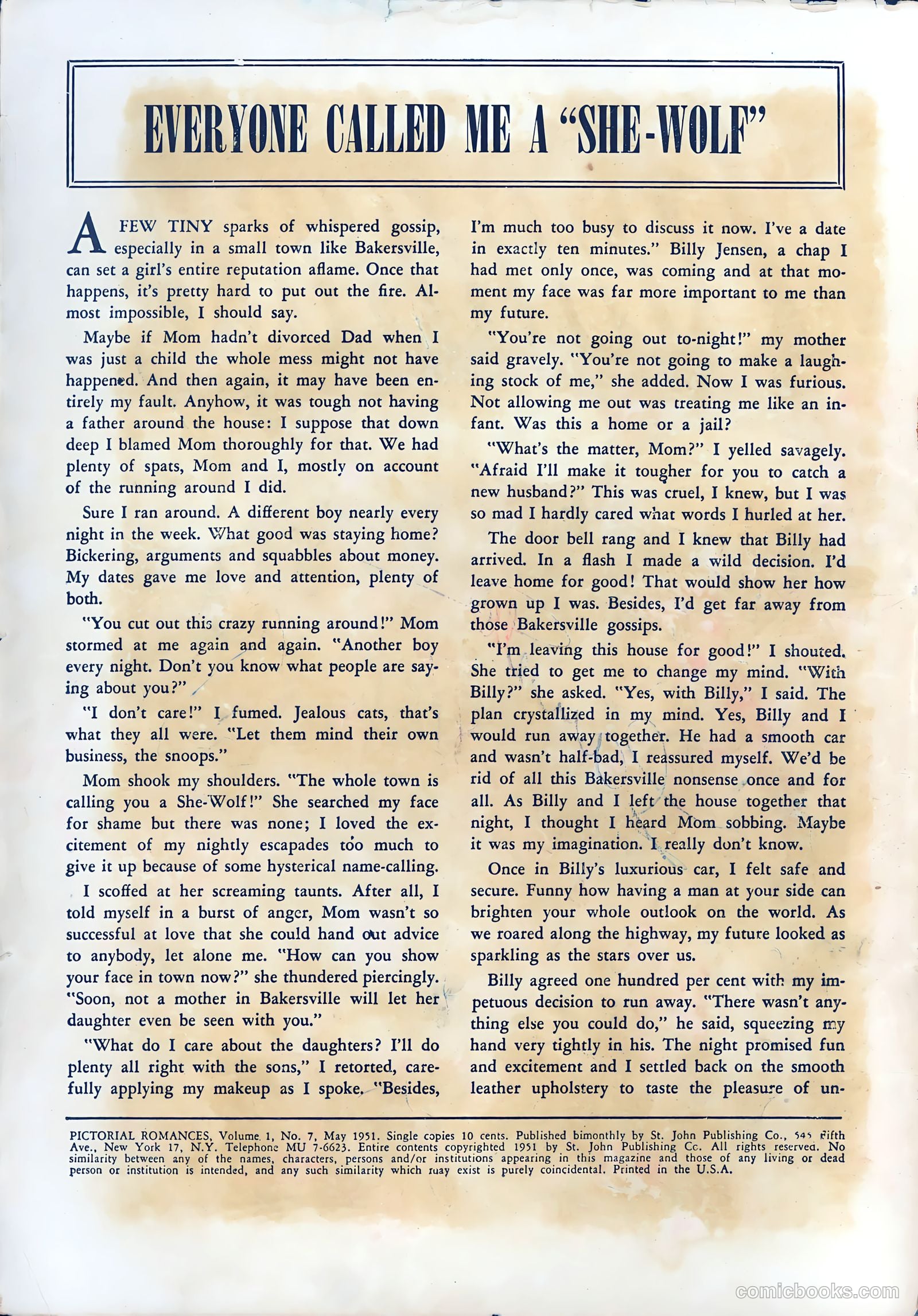 Pictorial Romances #7 — page 3 of 37