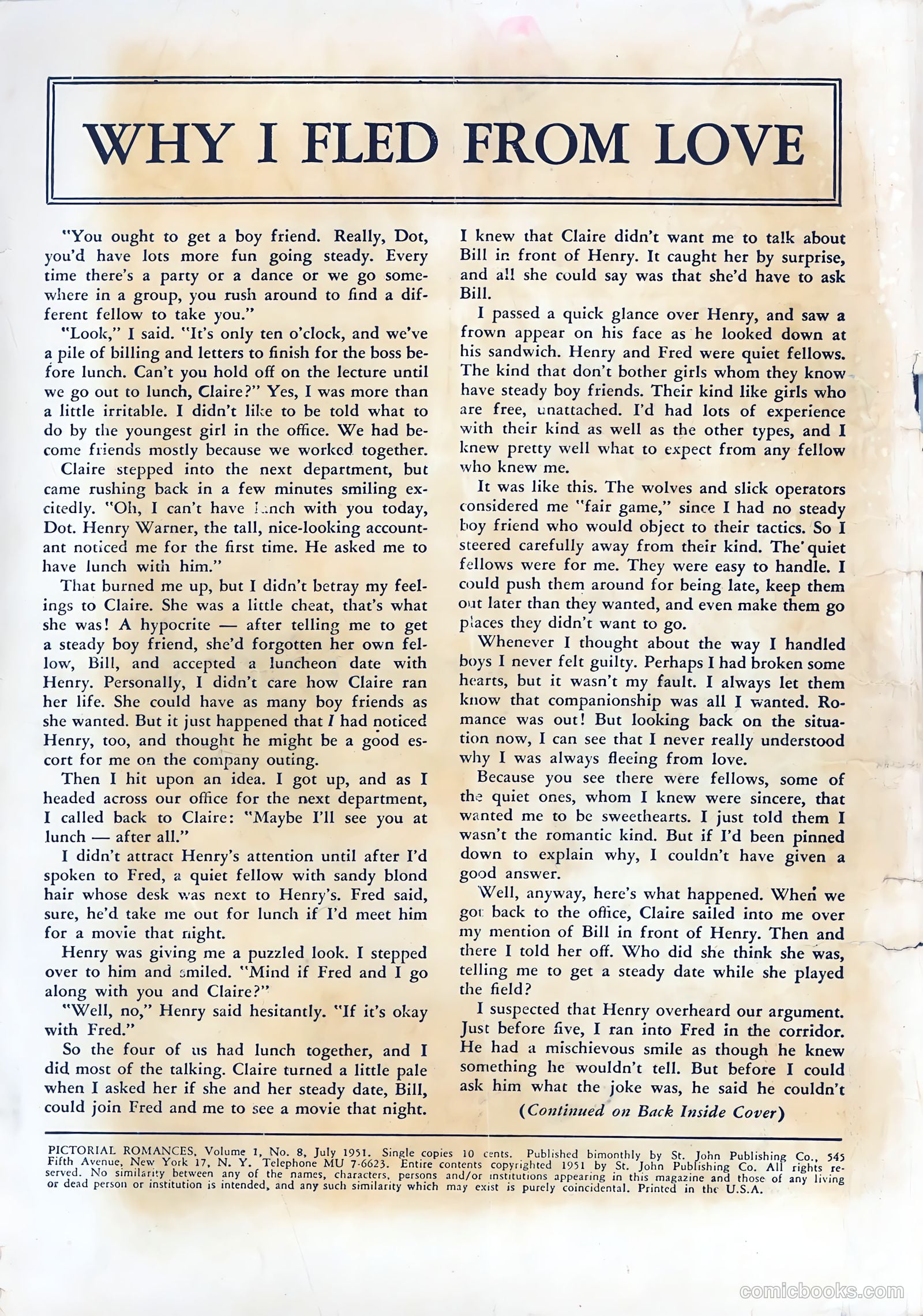 Pictorial Romances #8 — page 2 of 36
