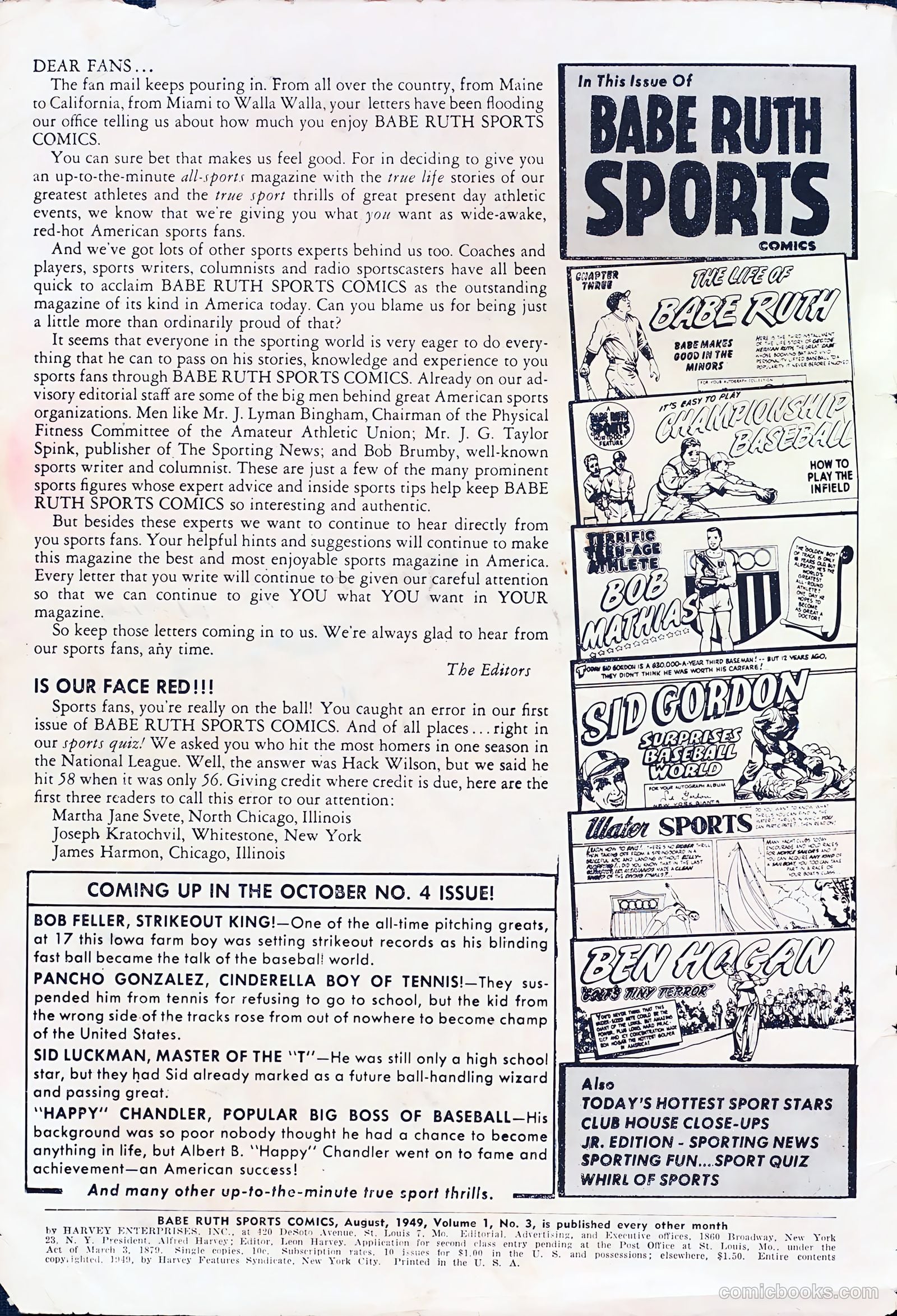 Babe Ruth Sports Comics #3 — page 2 of 36