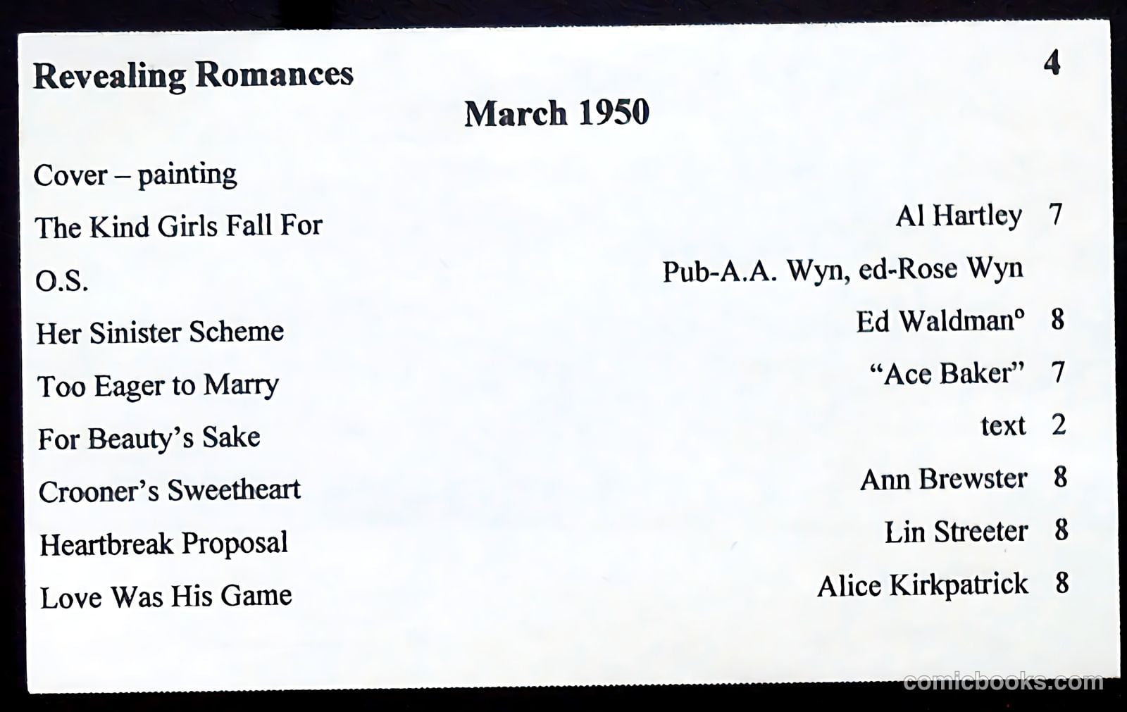 Revealing Romances #4 — page 53 of 53
