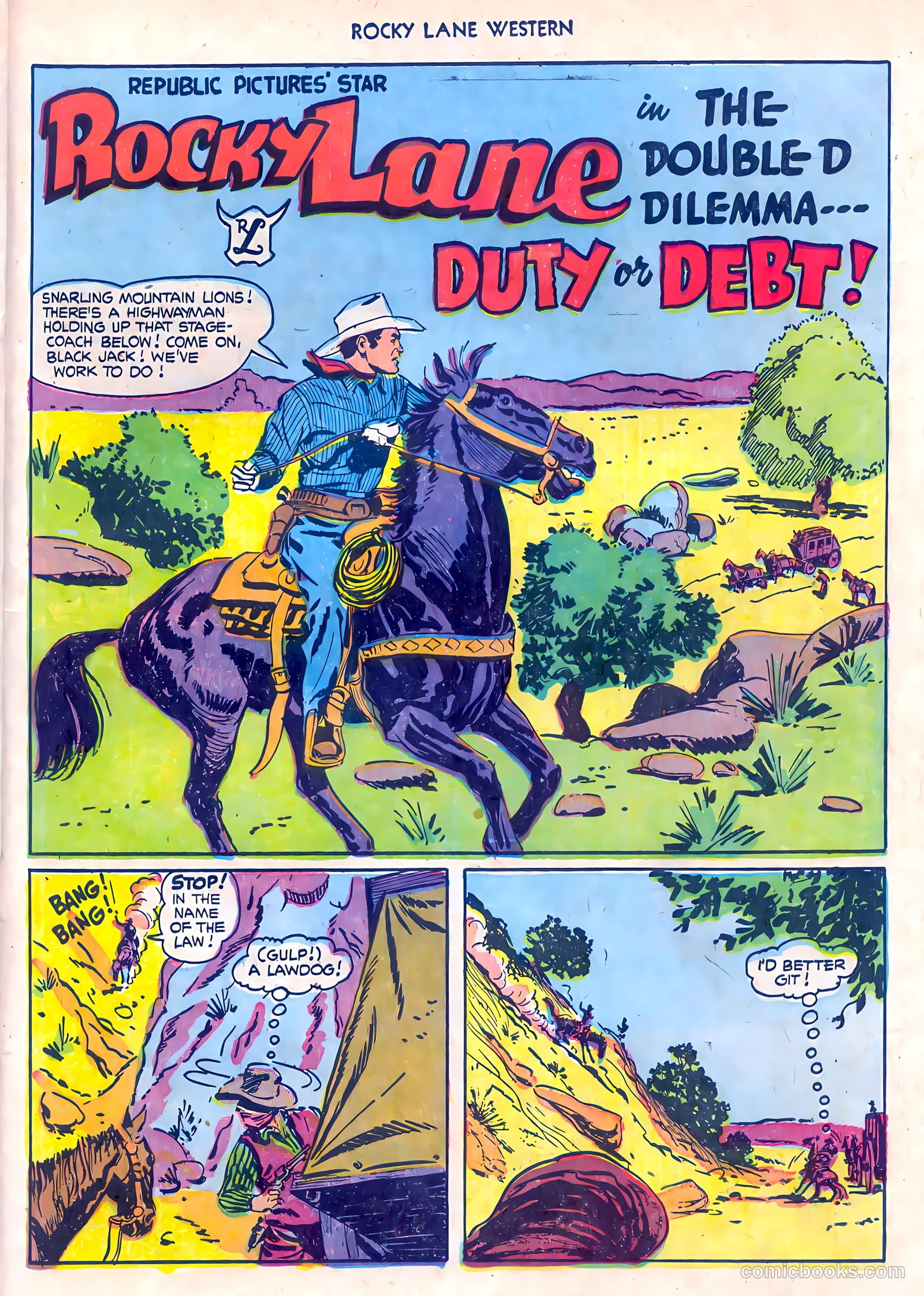 Rocky Lane Western #55 — page 23 of 36