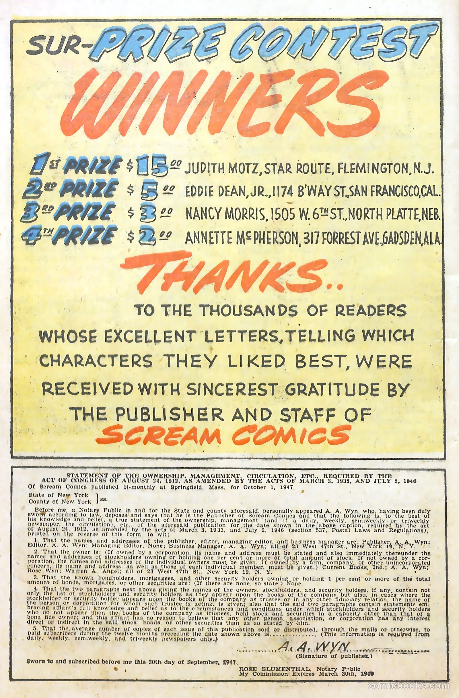 Scream Comics #19 — page 40 of 52