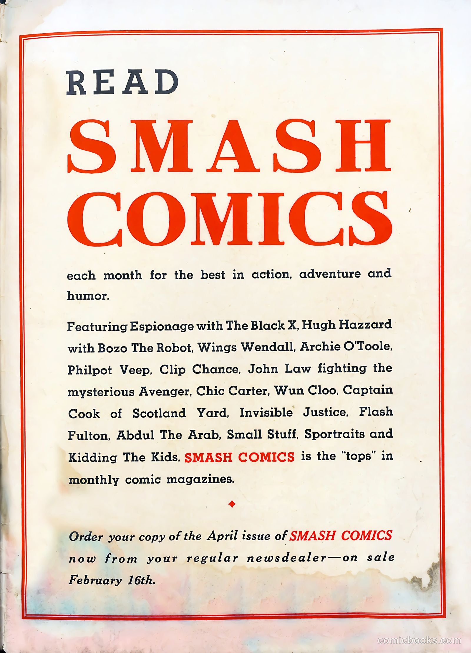 Smash Comics #8 — page 67 of 68