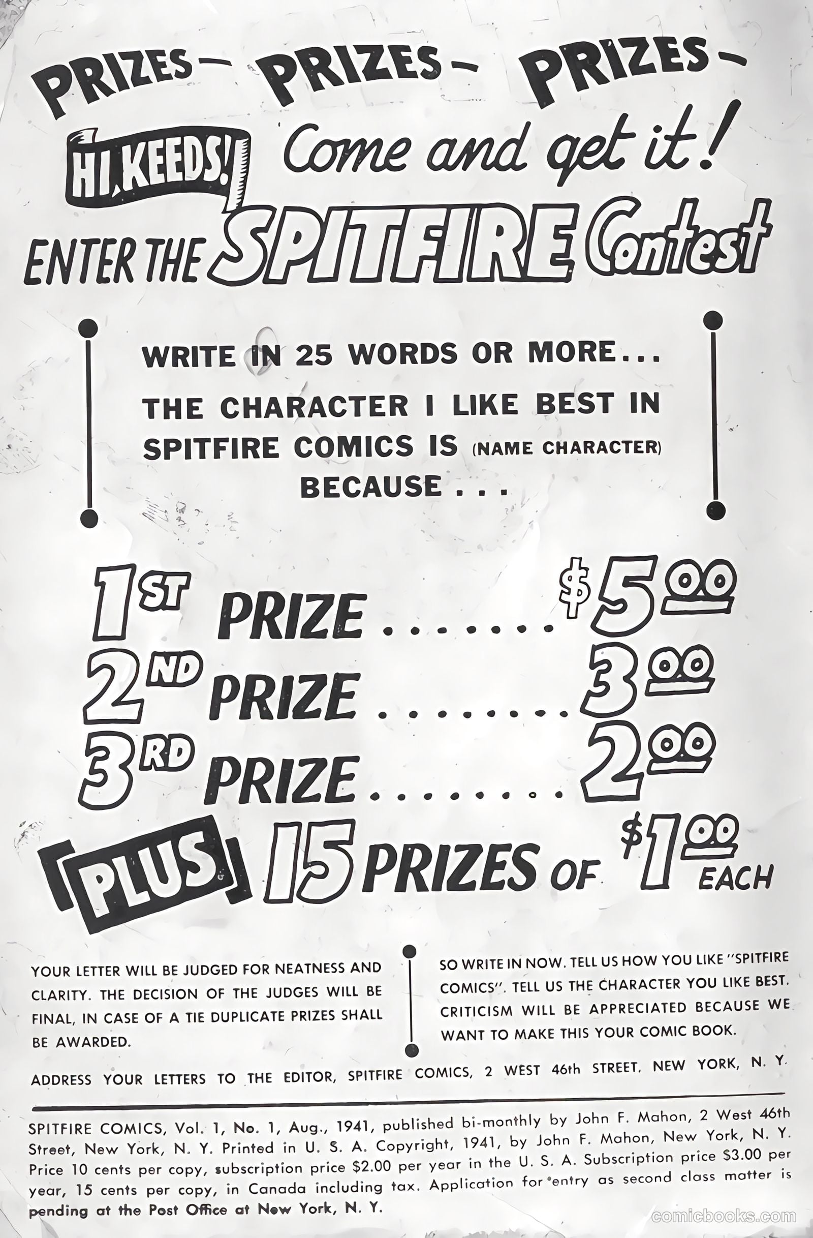 Spitfire Comics #1 — page 2 of 100
