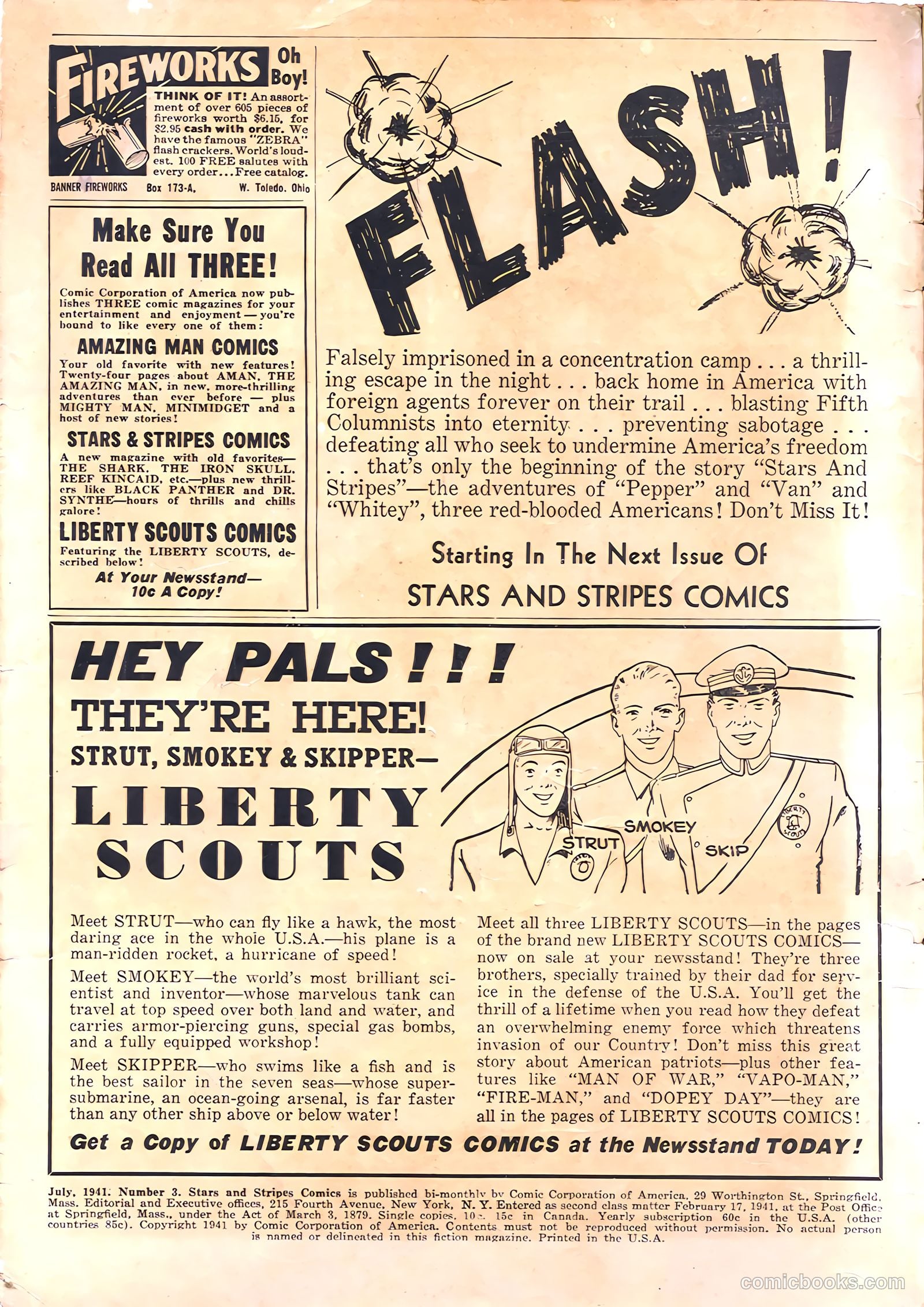 Stars and Stripes Comics #3 — page 2 of 68
