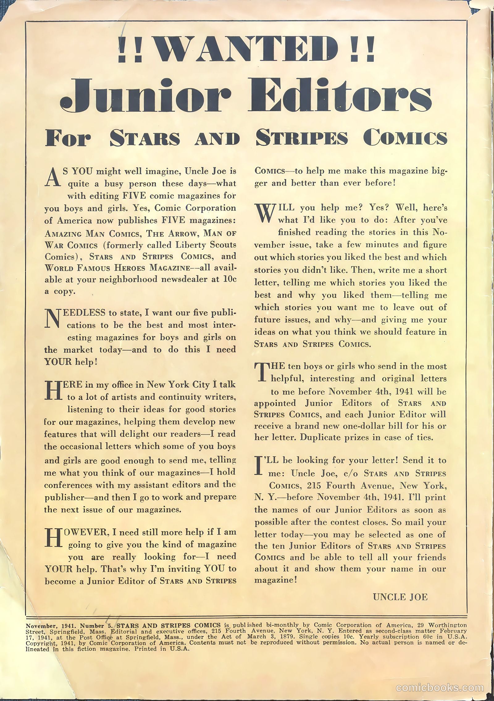 Stars and Stripes Comics #5 — page 2 of 69