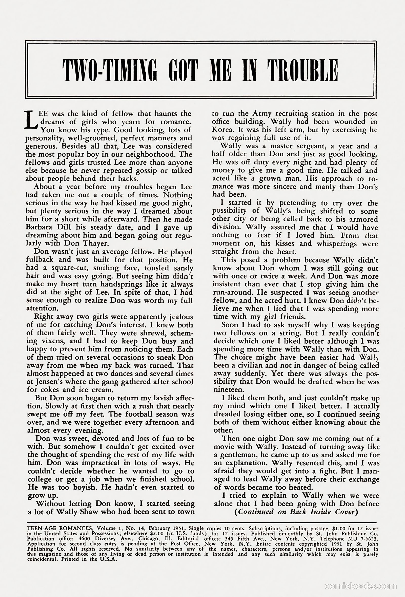 Teen-Age Romances #14 — page 2 of 36