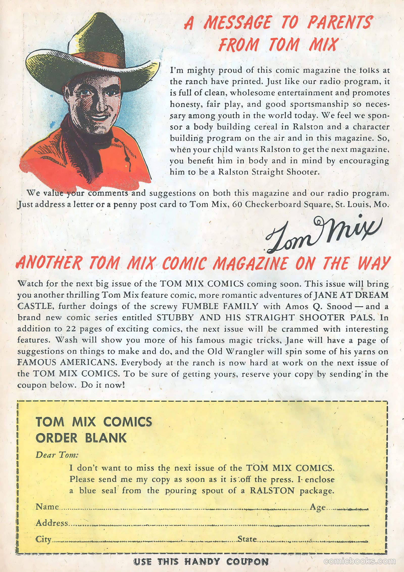 Tom Mix Comics #1 — page 32 of 34