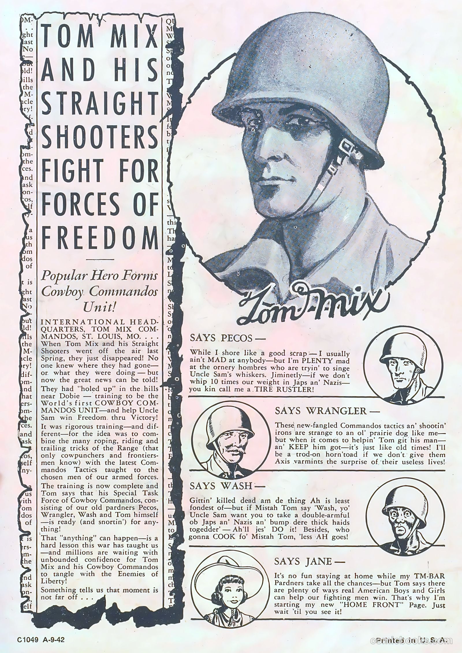 Tom Mix Commandos Comics #10 — page 2 of 35