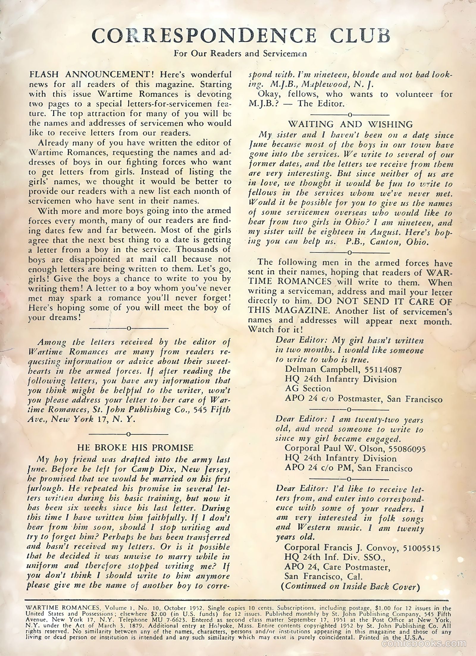 Wartime Romances #10 — page 2 of 36