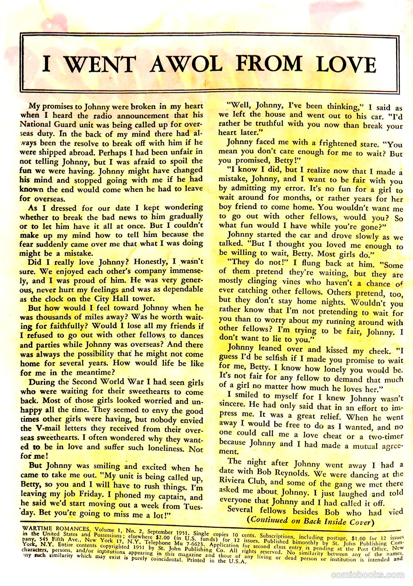 Wartime Romances #2 — page 2 of 36