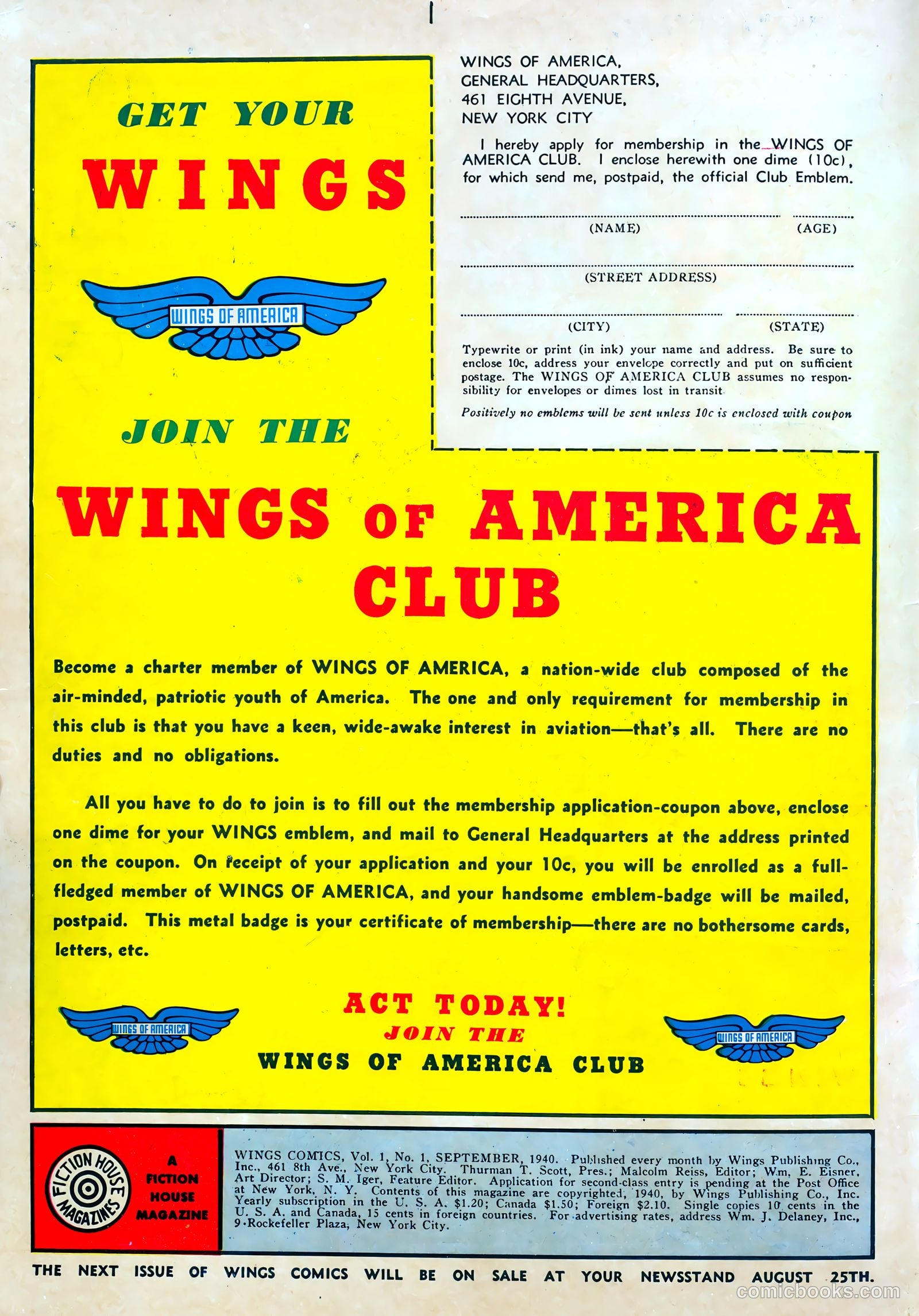 Wings Comics #1 — page 2 of 68
