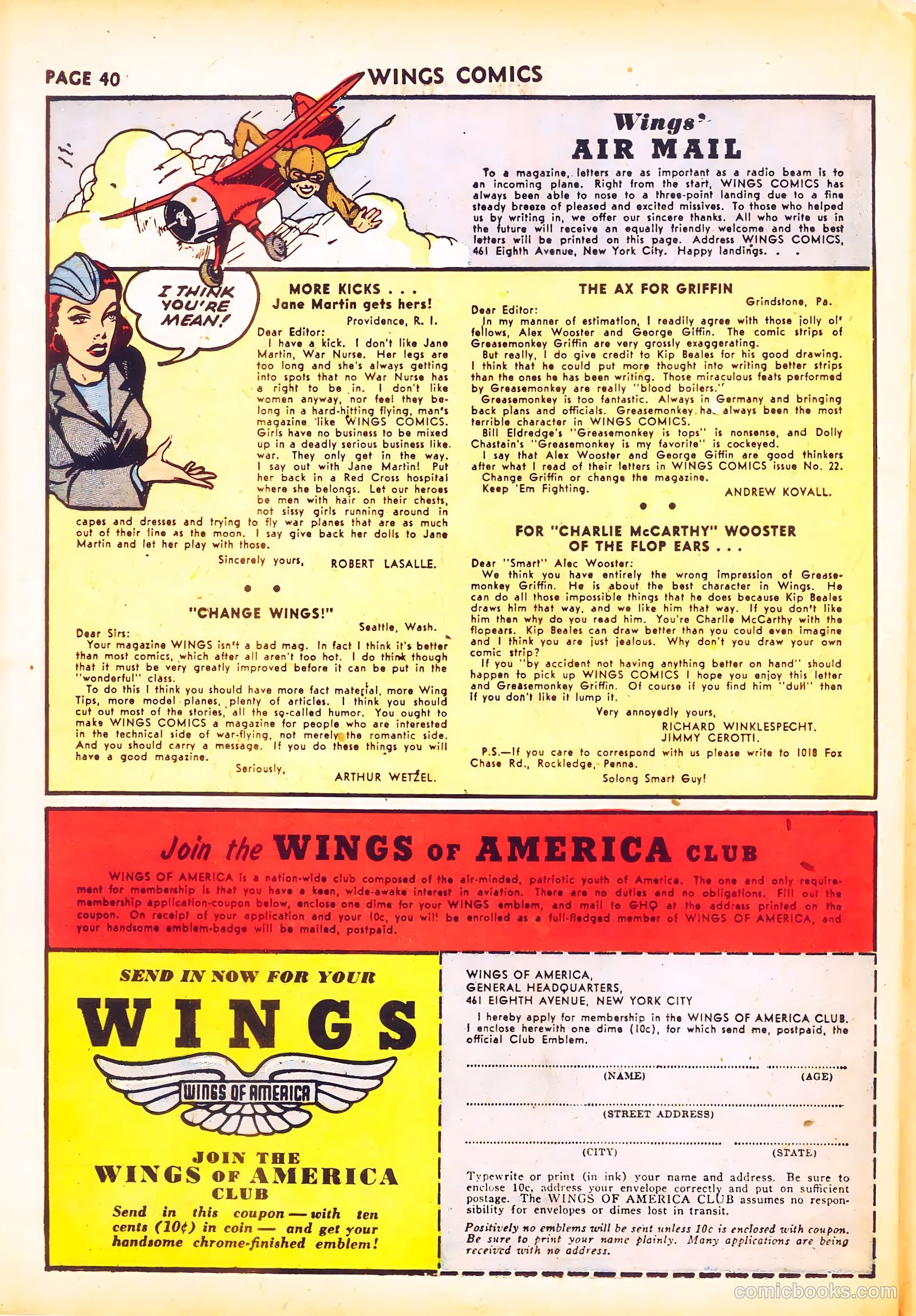 Wings Comics #24 — page 42 of 68