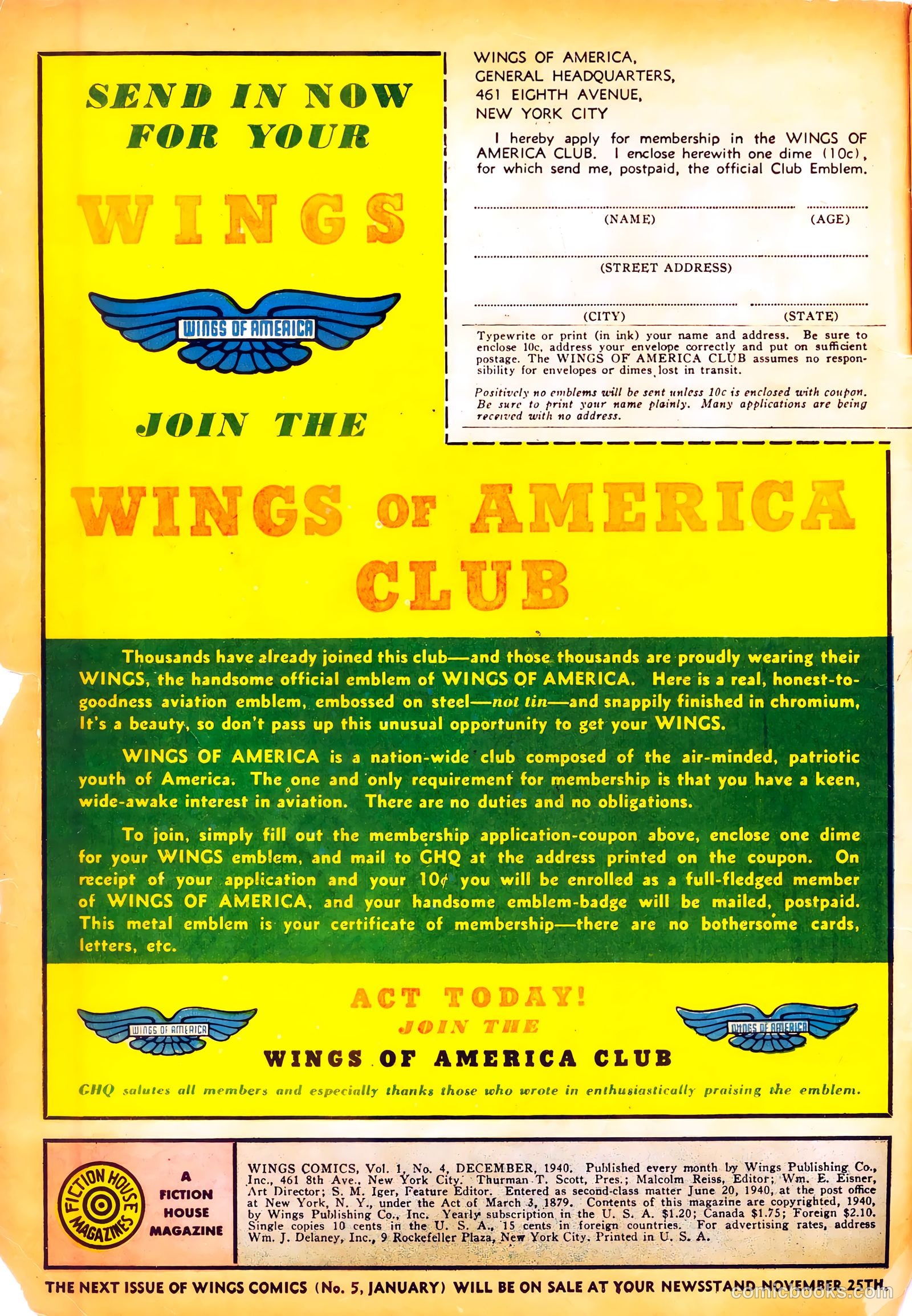 Wings Comics #4 — page 2 of 68