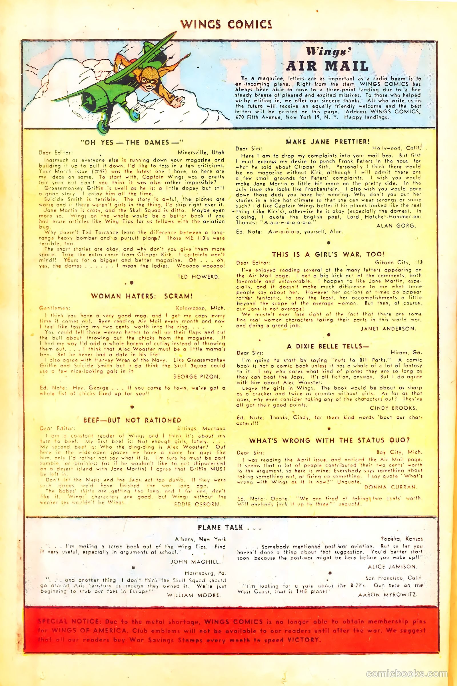 Wings Comics #51 — page 36 of 52