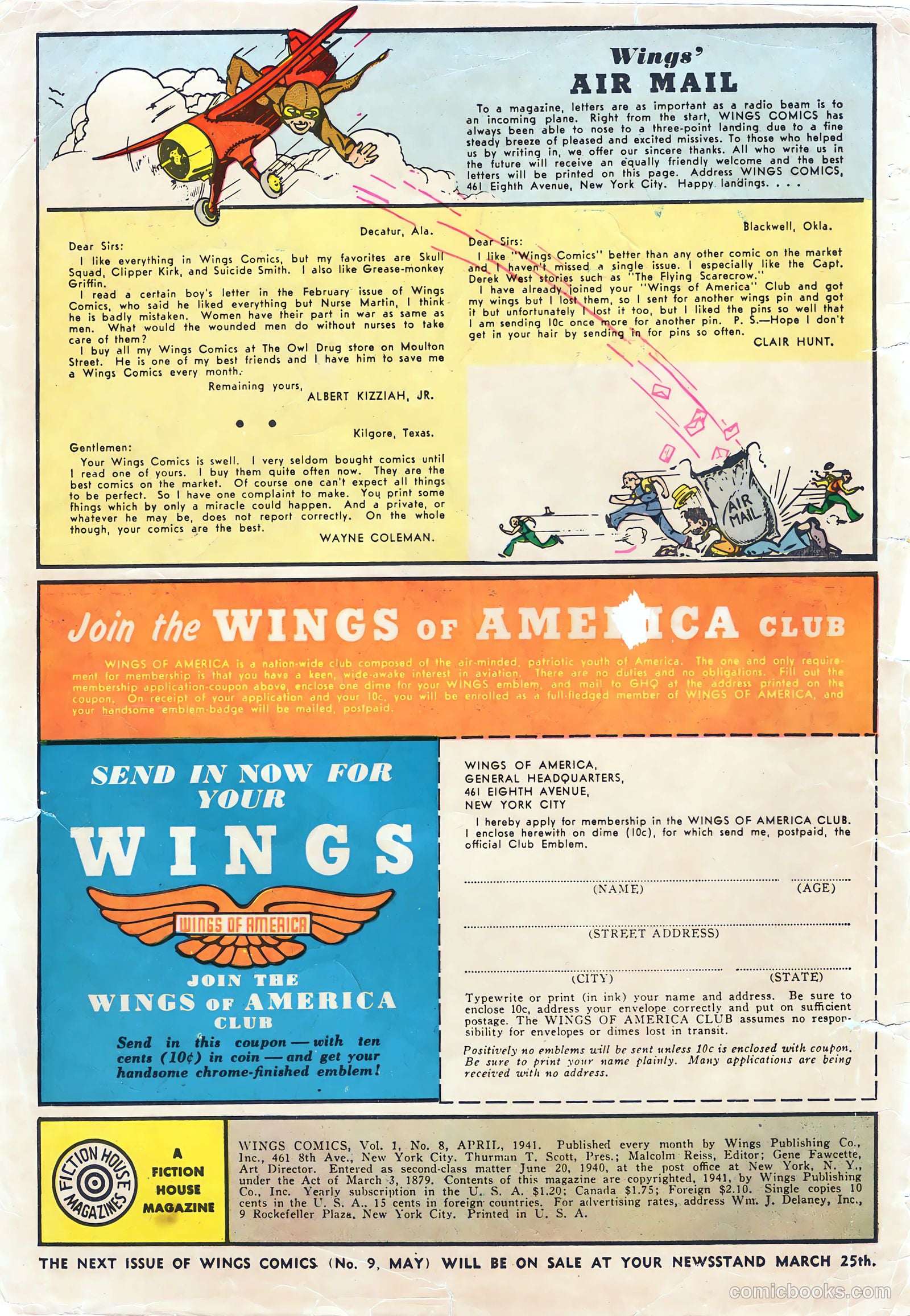 Wings Comics #9 — page 2 of 68