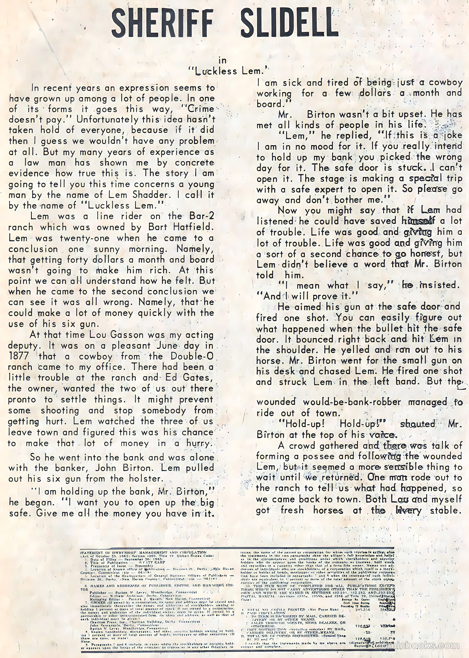 Wyatt Earp, Frontier Marshal #52 — page 20 of 37