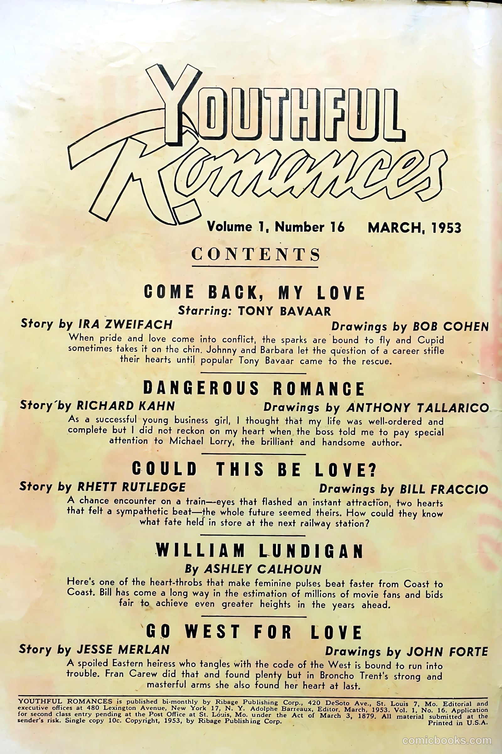 Youthful Romances #16 — page 2 of 36