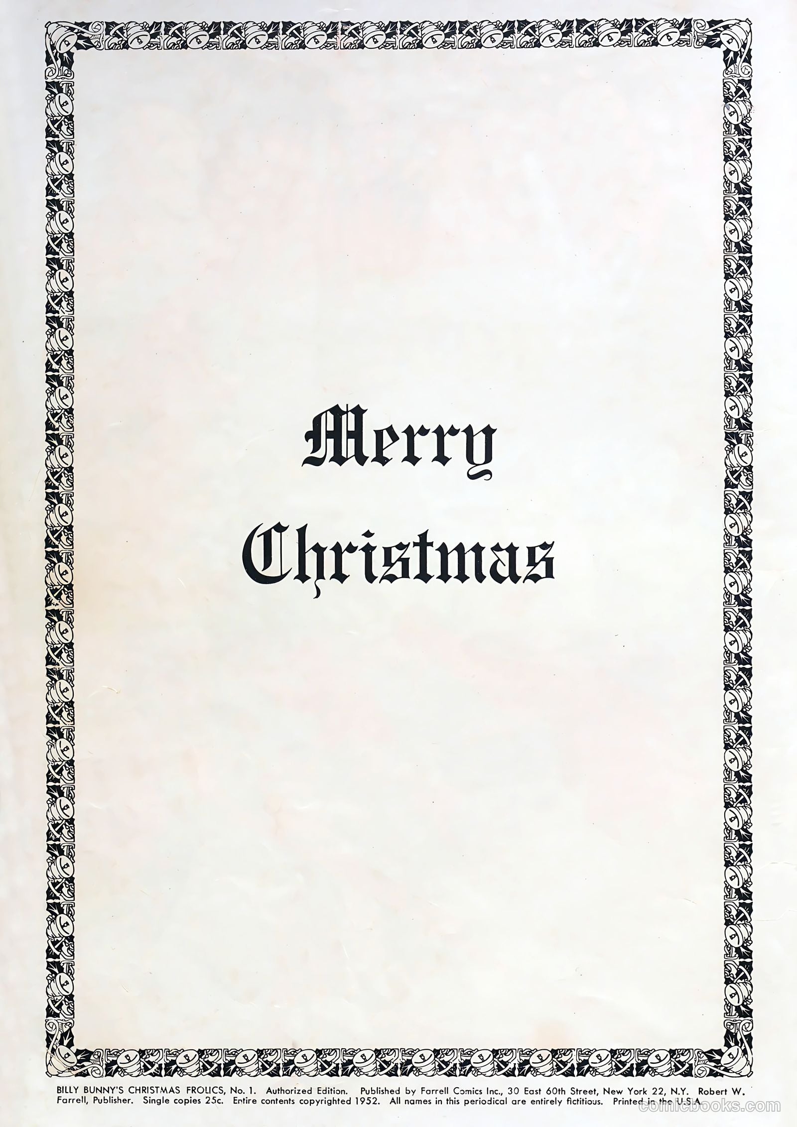 Billy Bunny's Christmas Frolics #1 — page 2 of 100
