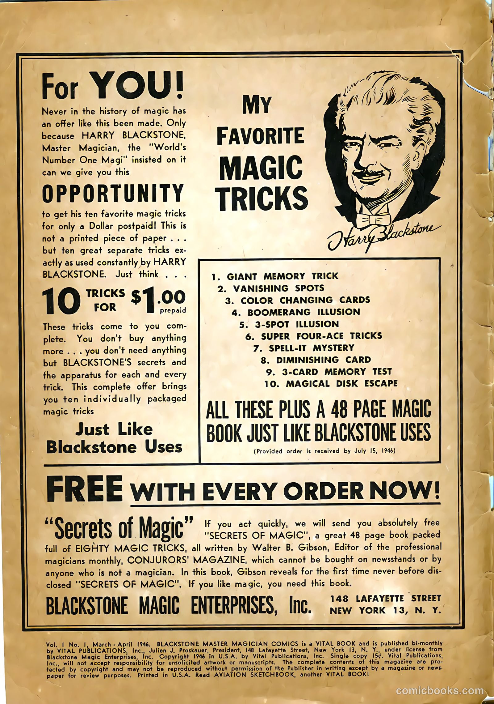 Blackstone Master Magician Comics #1 — page 2 of 52