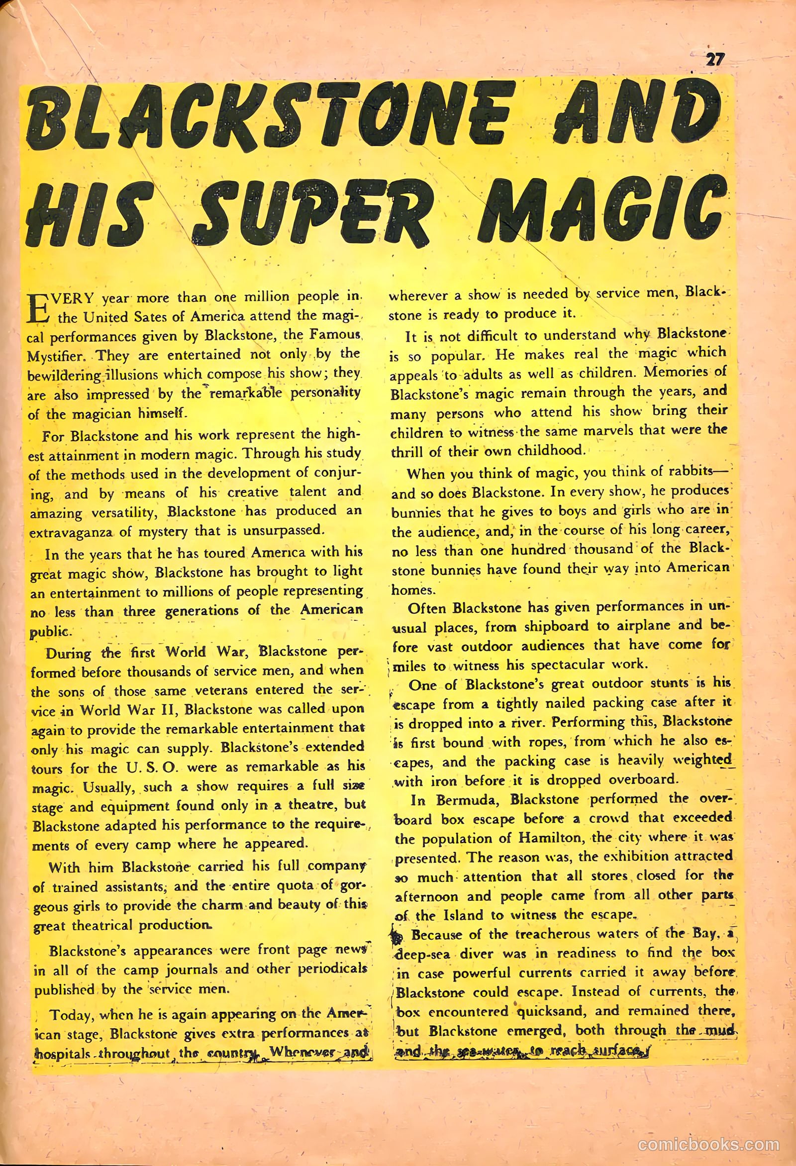 Blackstone Master Magician Comics #1 — page 29 of 52