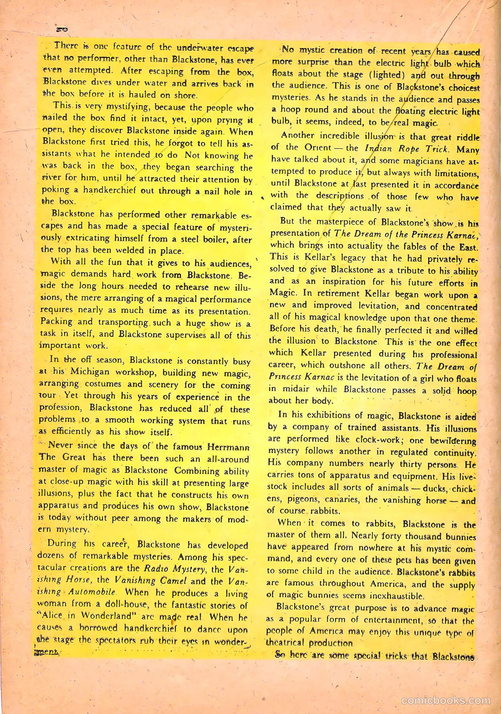 Blackstone Master Magician Comics #1 — page 30 of 52
