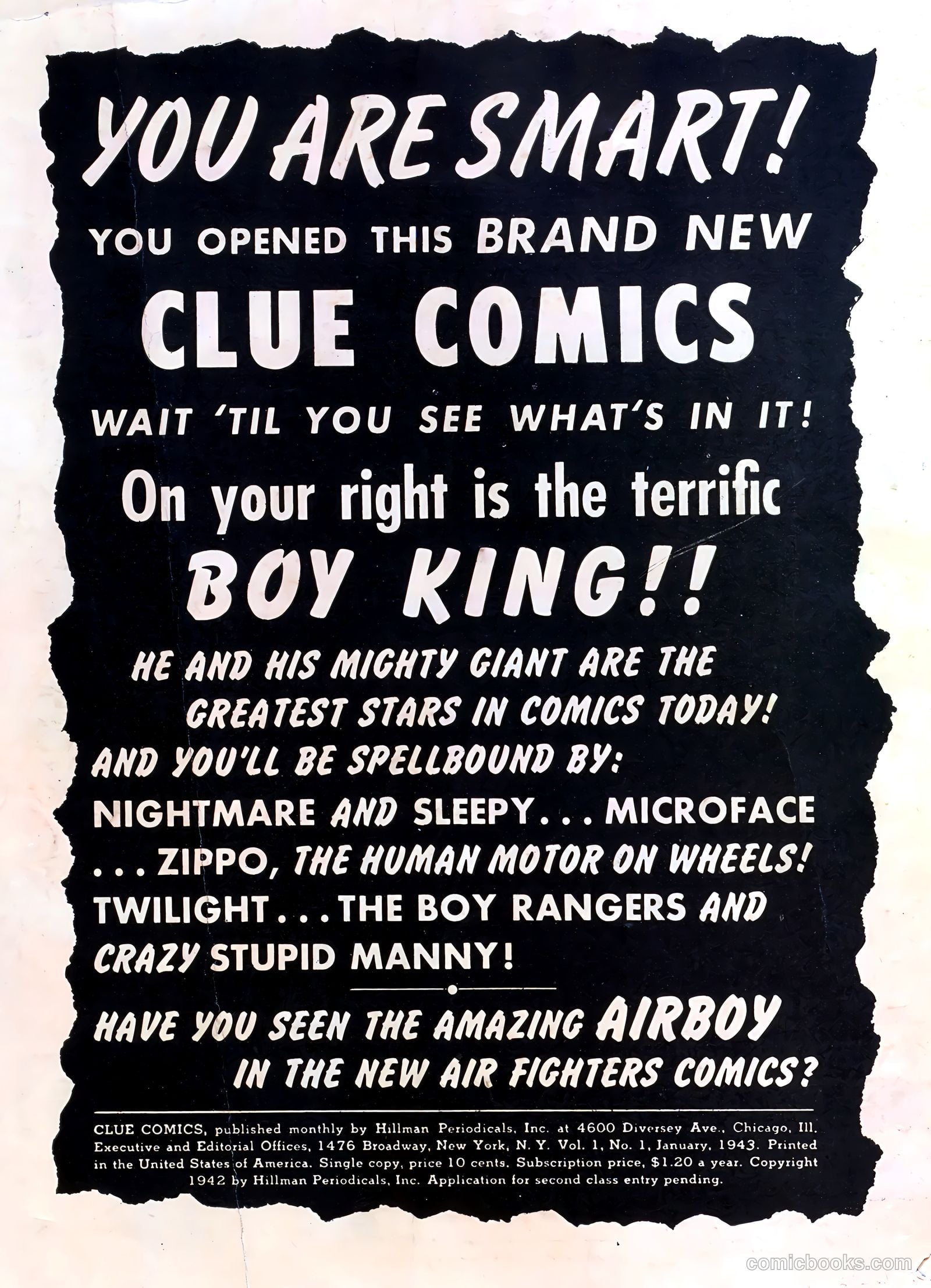 Clue Comics #1 — page 2 of 68