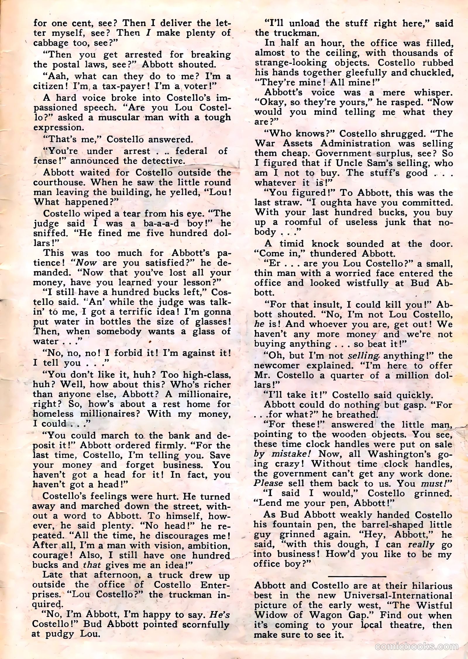Abbott and Costello Comics #1 — page 35 of 36