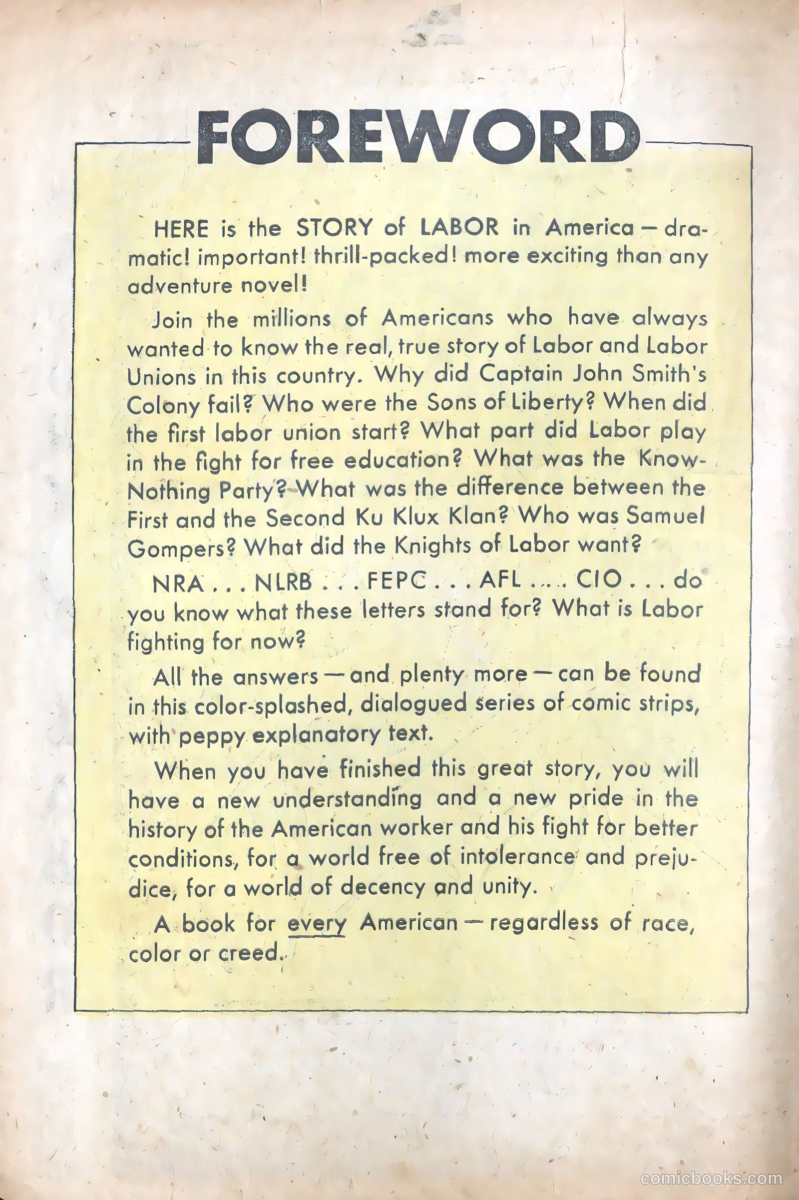Joe Worker and the Story of Labor #nn — page 2 of 47