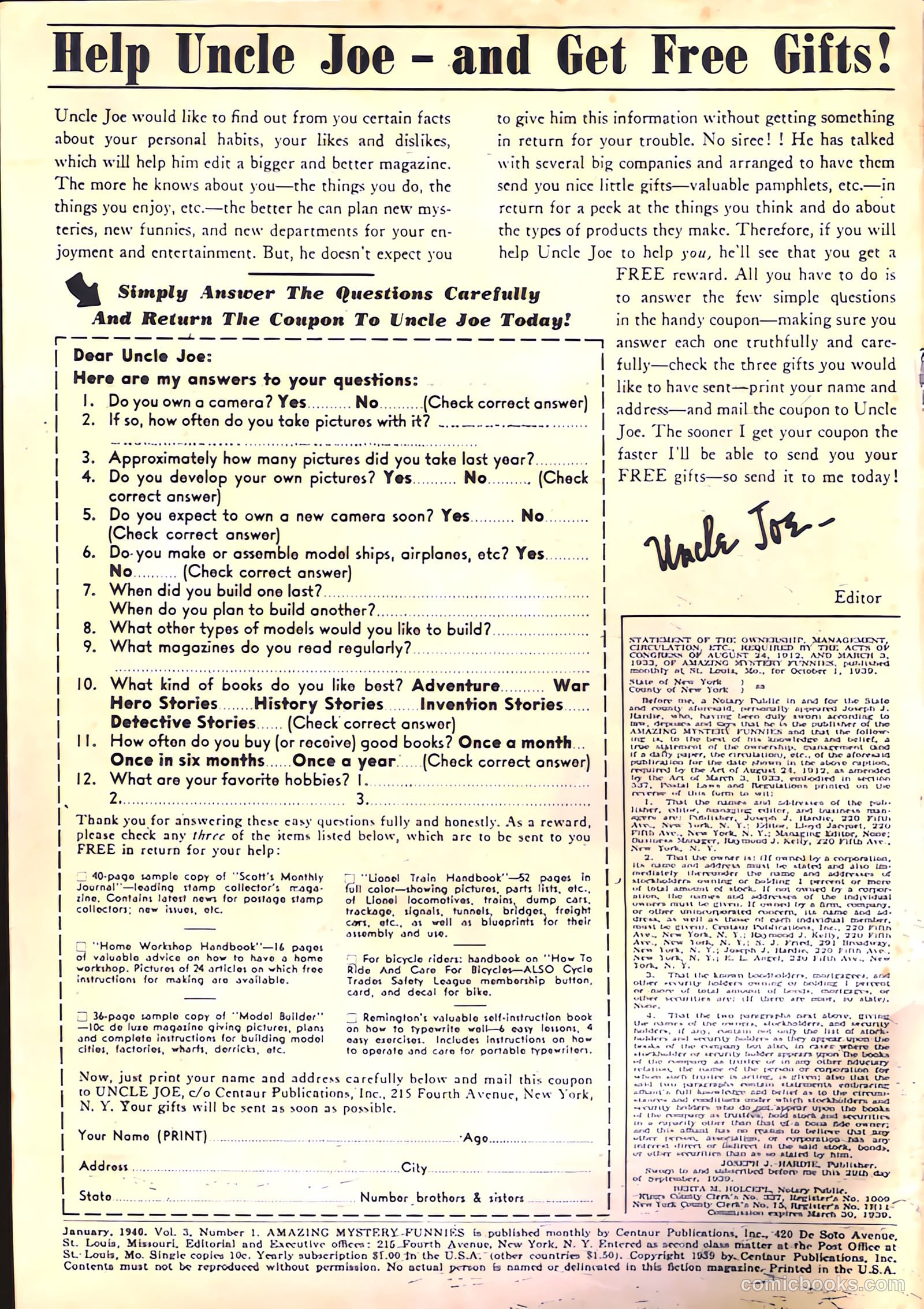 Amazing Mystery Funnies #17 — page 2 of 68