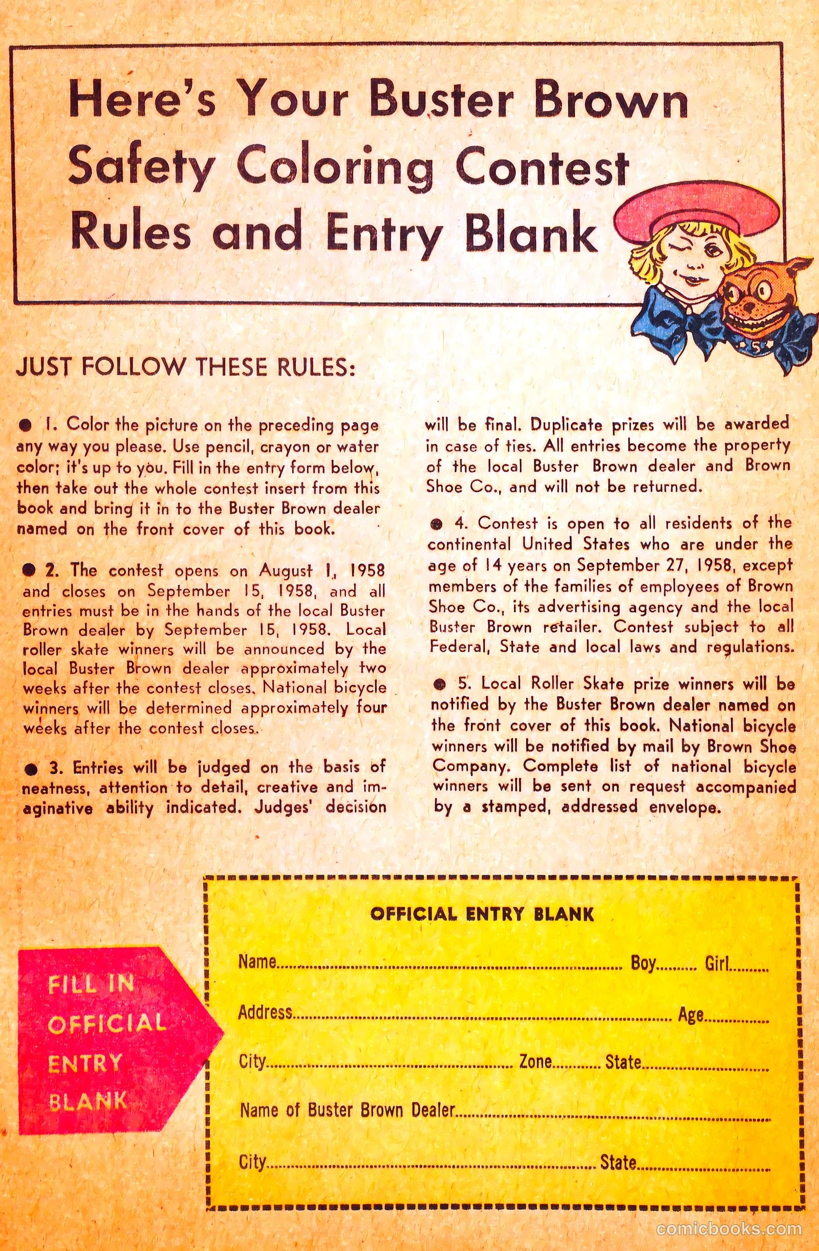 Buster Brown's Safety Coloring Book #nn — page 11 of 19