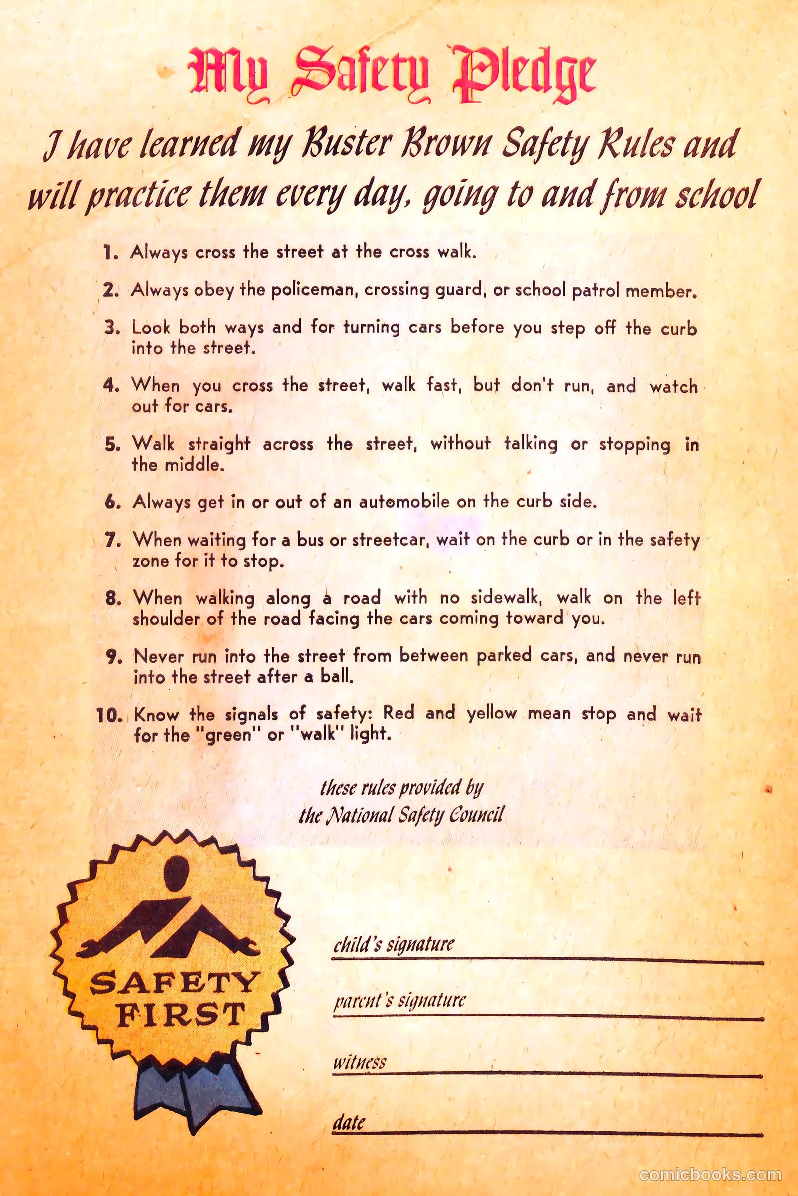 Buster Brown's Safety Coloring Book #nn — page 17 of 19