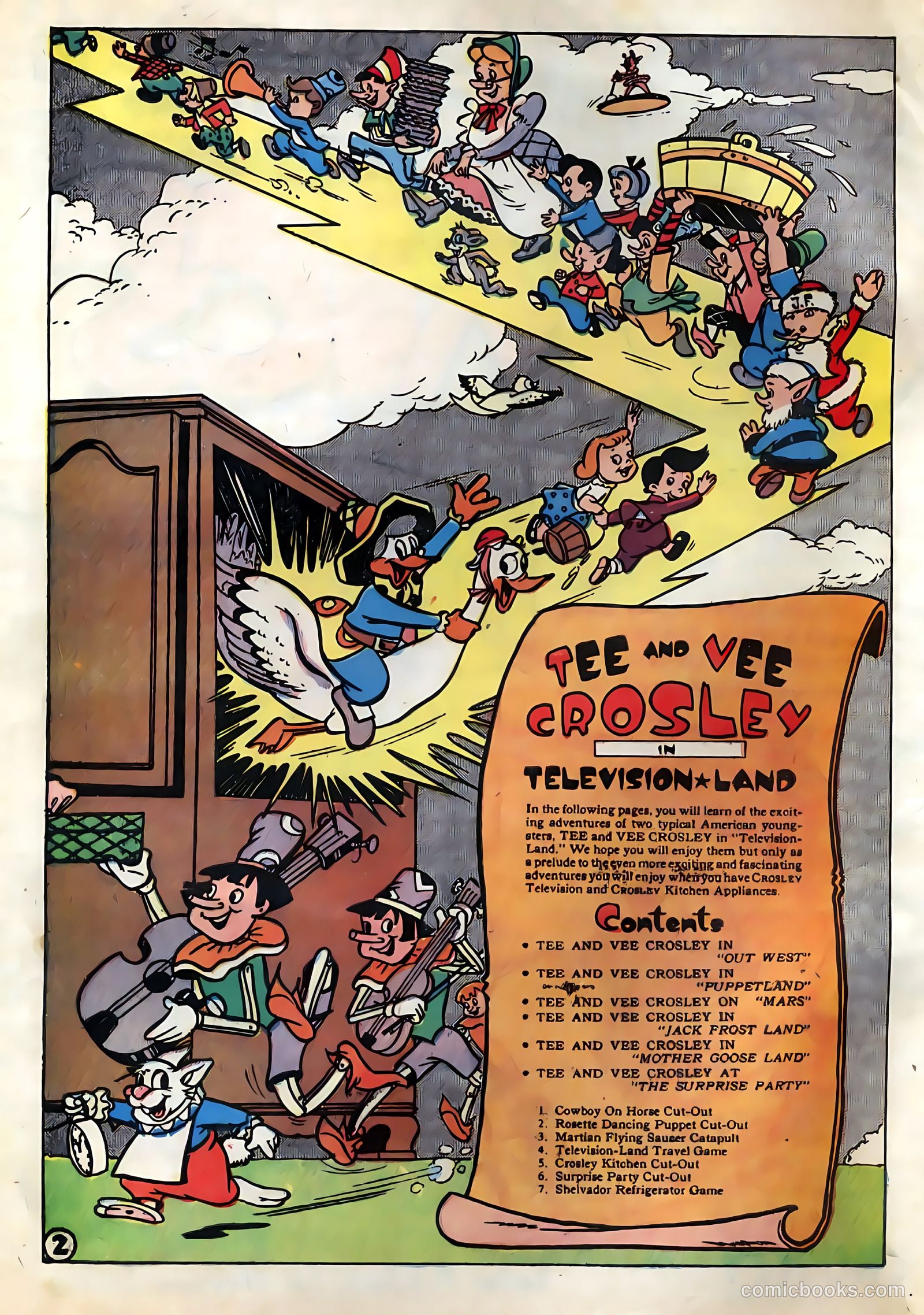 Tee and Vee Crosley in Television Land Comics #nn — page 2 of 48