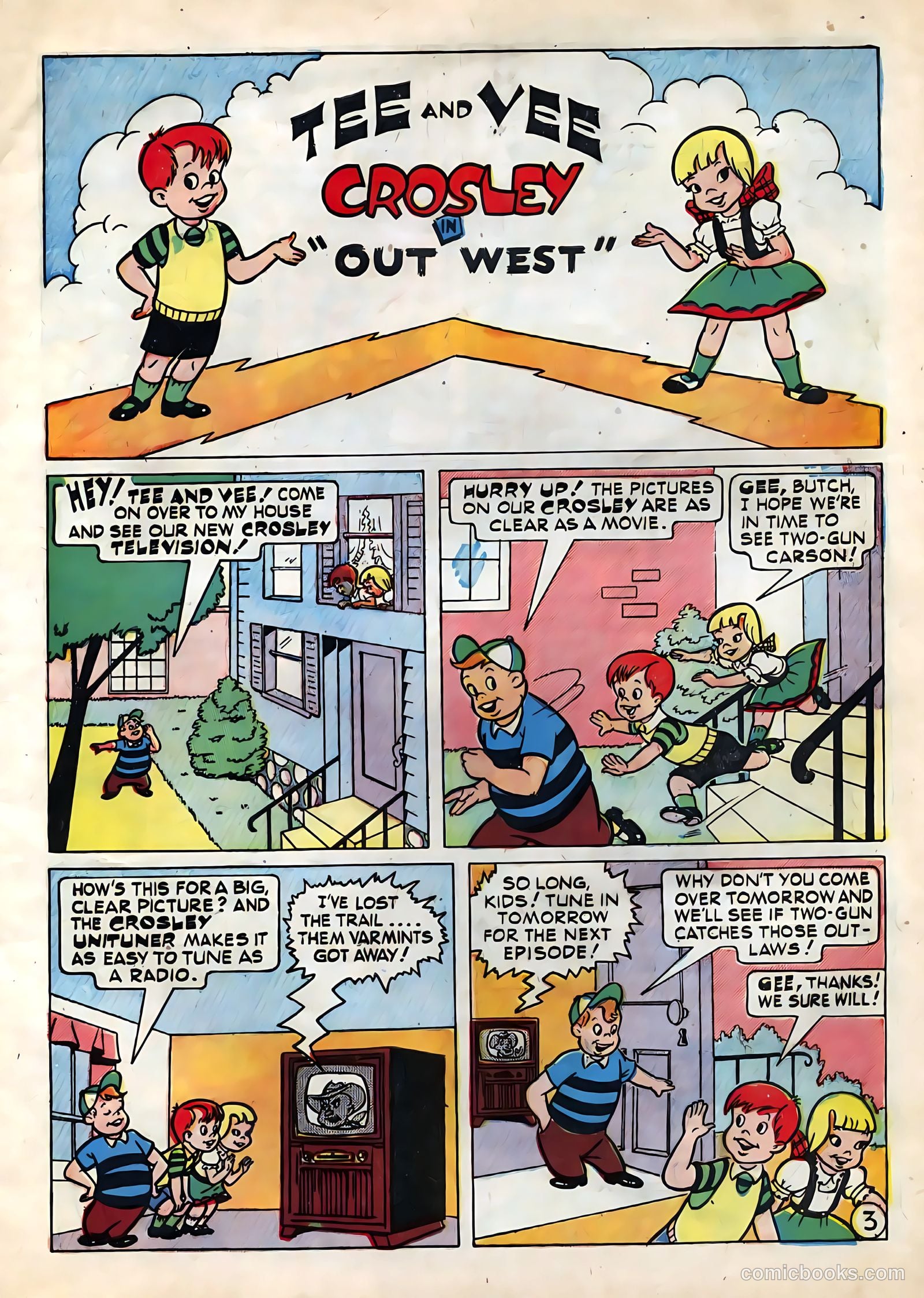 Tee and Vee Crosley in Television Land Comics #nn — page 3 of 48