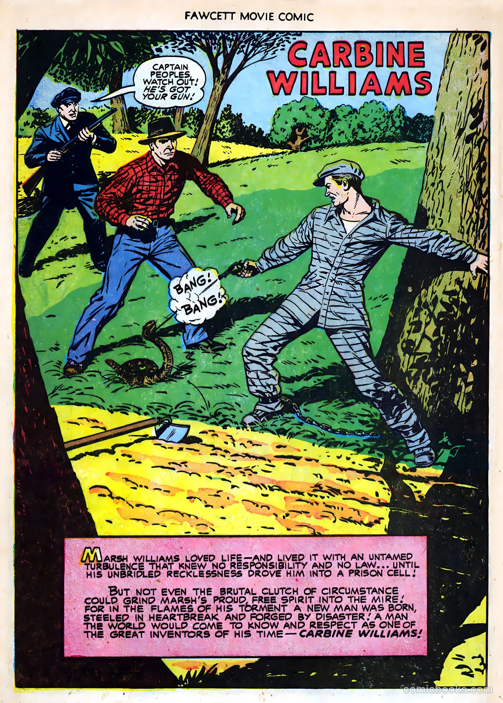 Fawcett Movie Comic 19 - Carbine Williams #1 — page 4 of 36