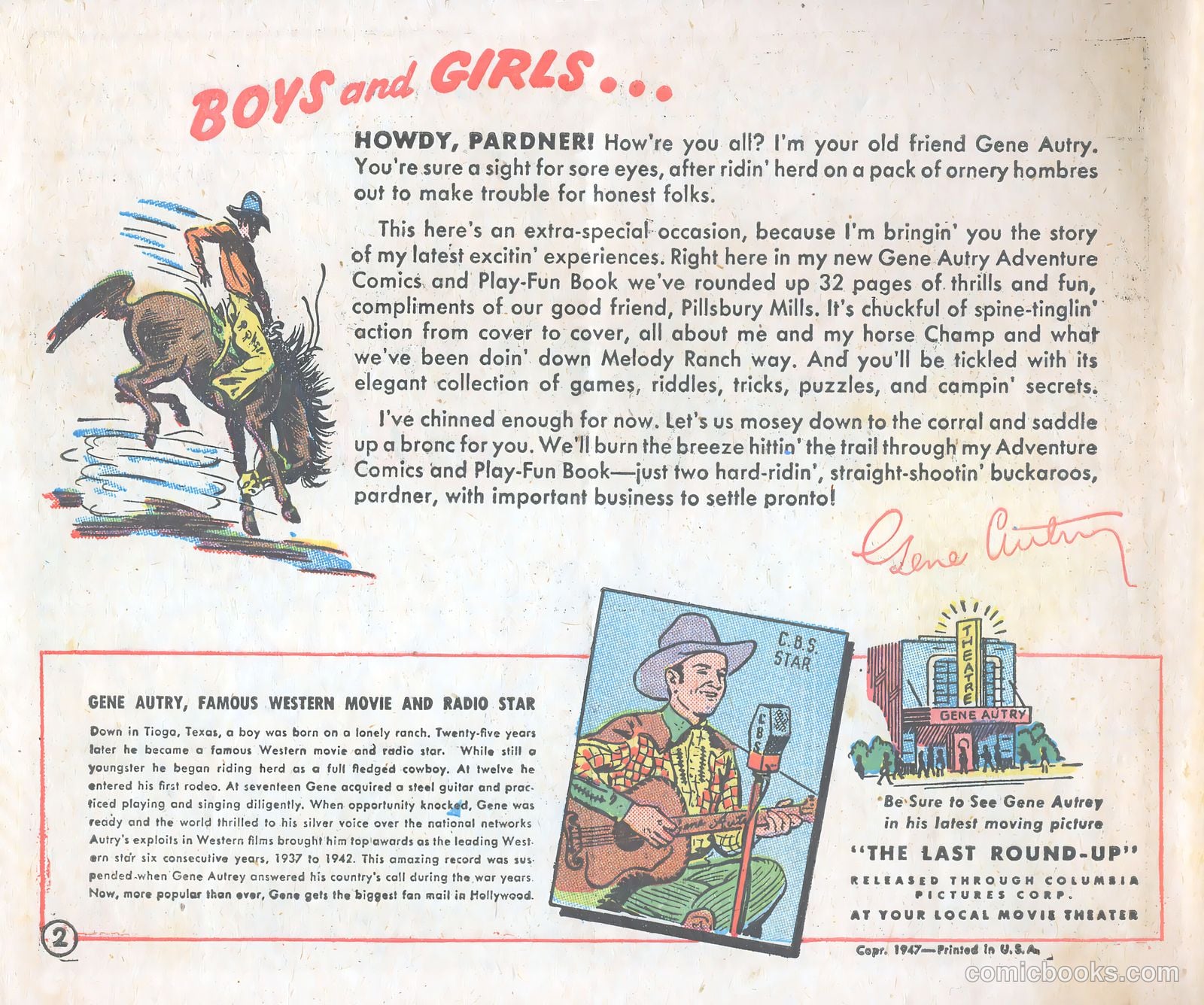 Gene Autry Adventure Comics and Play-Fun Book #[nn] — page 2 of 33